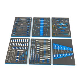 245-dijelni set alata u ulošku za kolica, 53 x 39,5 cm, plavi