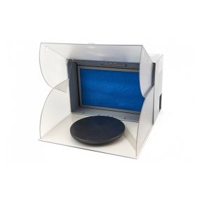 Airbrush kabina s osvjetljenjem, rotirajućim stolom i usisavanjem